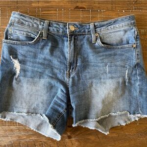 Just Black Light Blue Distressed Denim Cutoff Shorts
